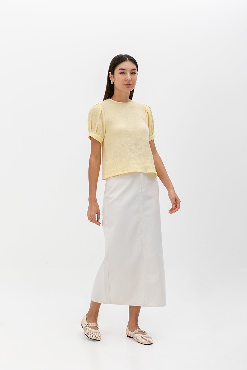 ELISABETTA COTTON PUFF SLEEVE TOP