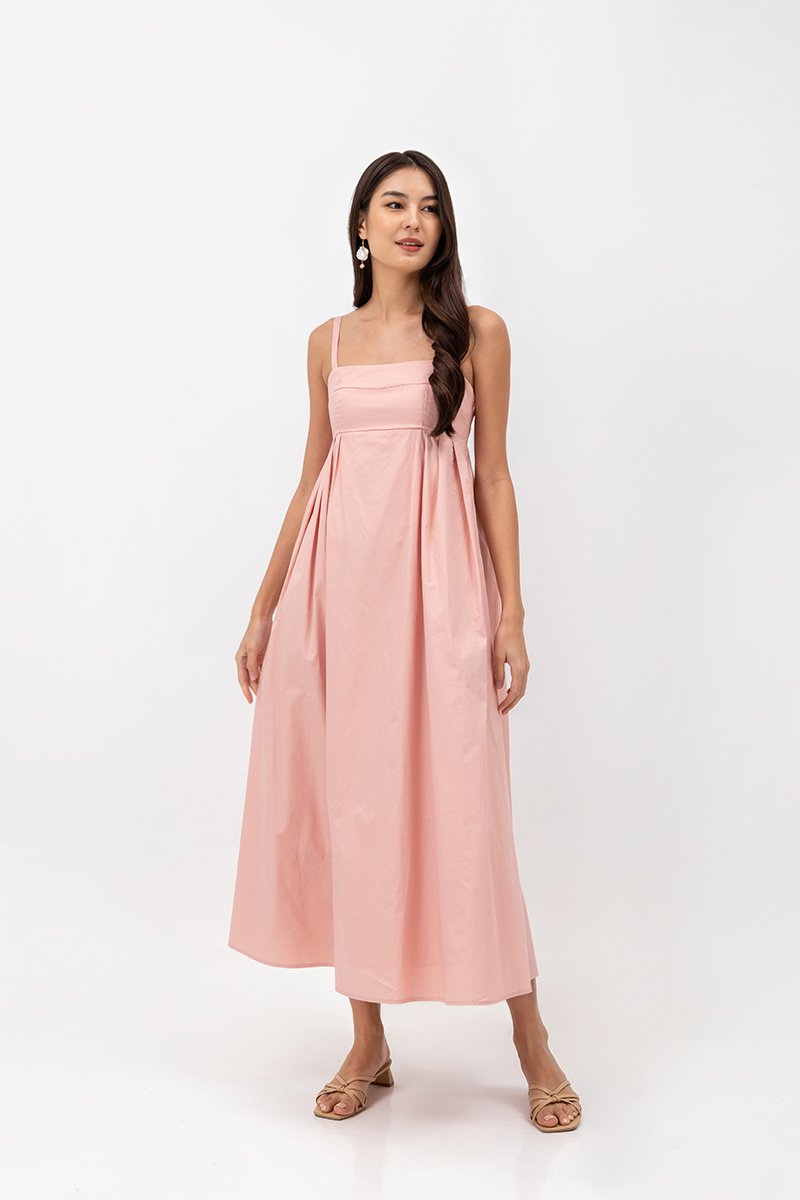 KAMILAH PLEATED CAMISOLE MAXI DRESS
