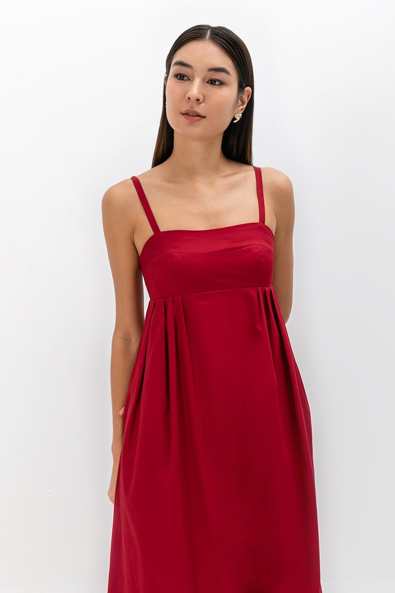 KAMILAH PLEATED CAMISOLE MAXI DRESS