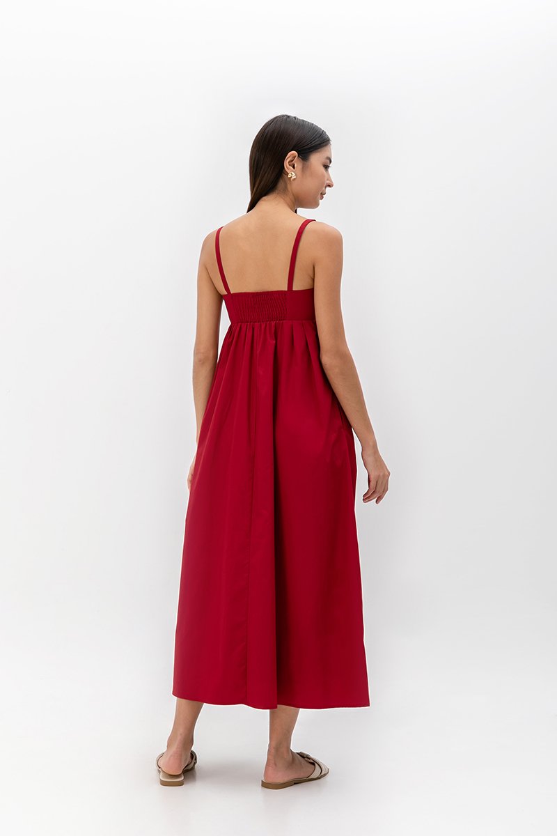 KAMILAH PLEATED CAMISOLE MAXI DRESS