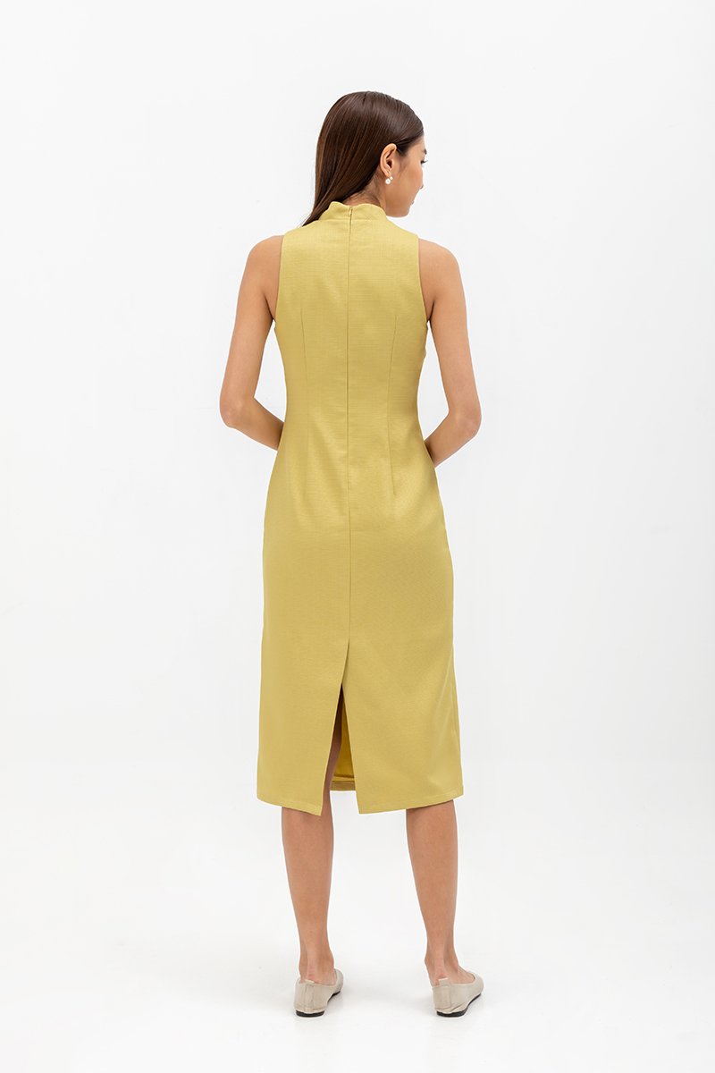 NIKA TWEED MIDI CHEONGSAM W PEARL BUTTONS