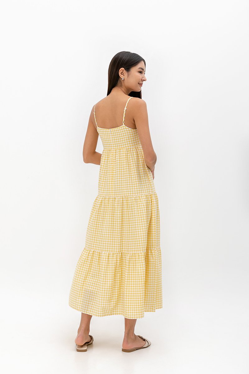 LUCIA CHECKERED TIERED DRESS