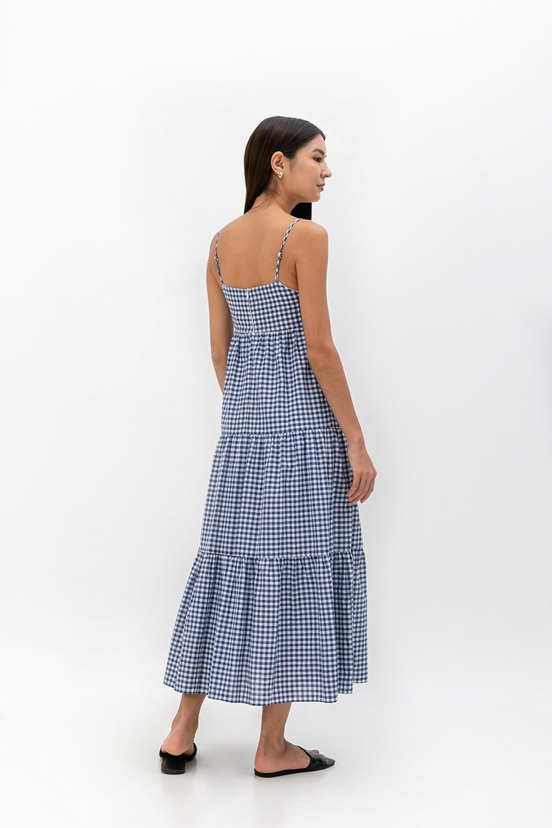 LUCIA CHECKERED TIERED DRESS