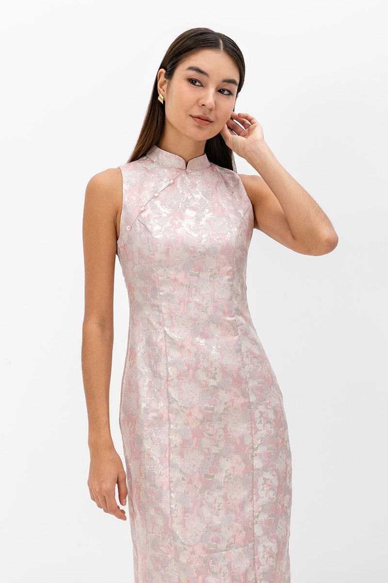HALCYON ABSTRACT JACQUARD CHEONGSAM