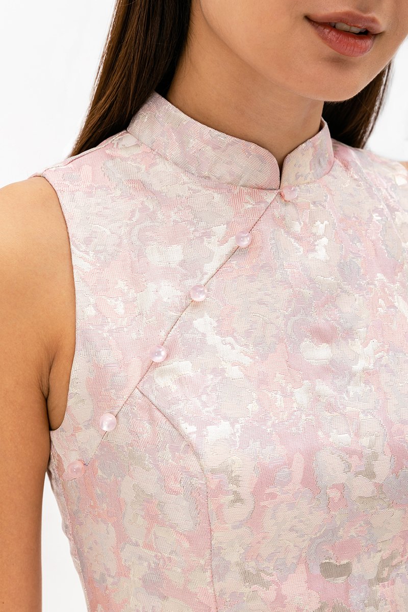 HALCYON ABSTRACT JACQUARD CHEONGSAM