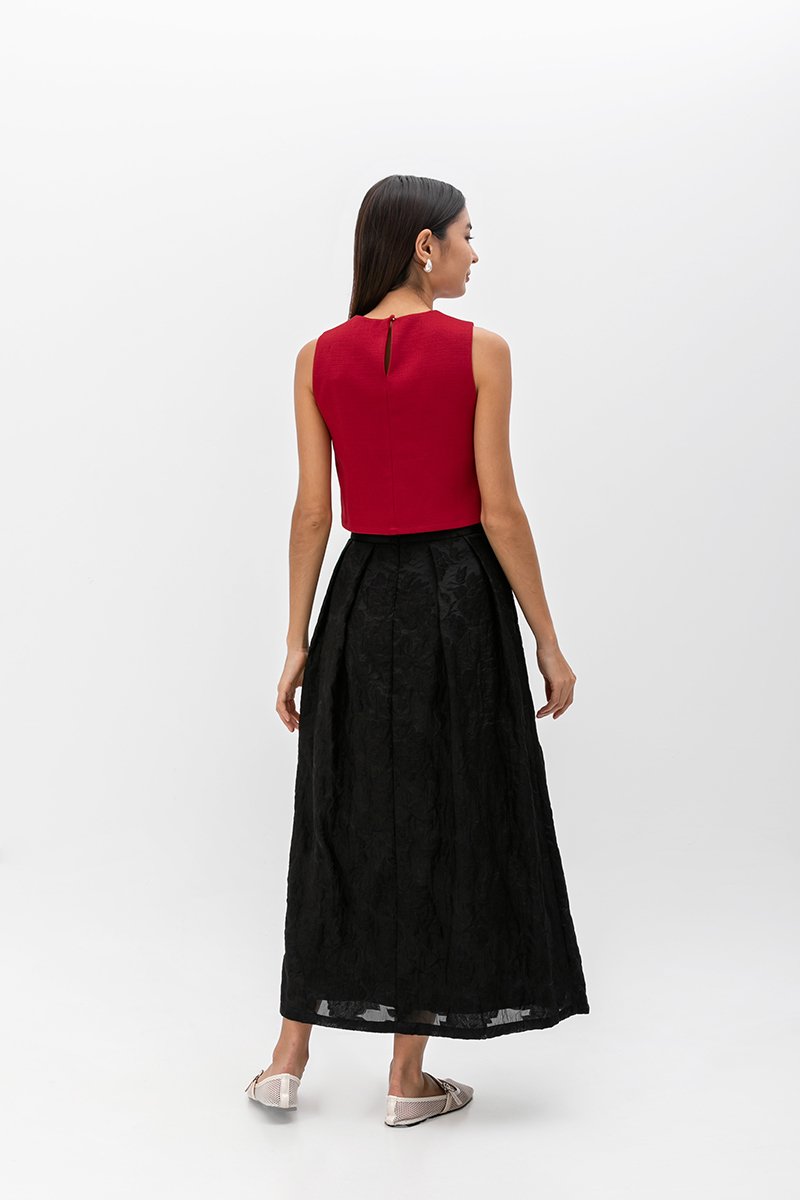 MARICA TEXTURED CHEONGSAM TOP