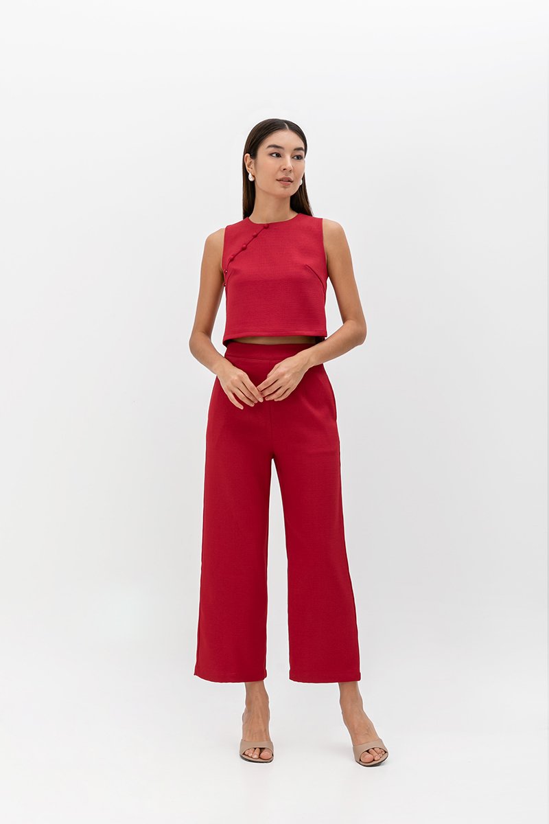 MARICA TEXTURED CHEONGSAM TOP