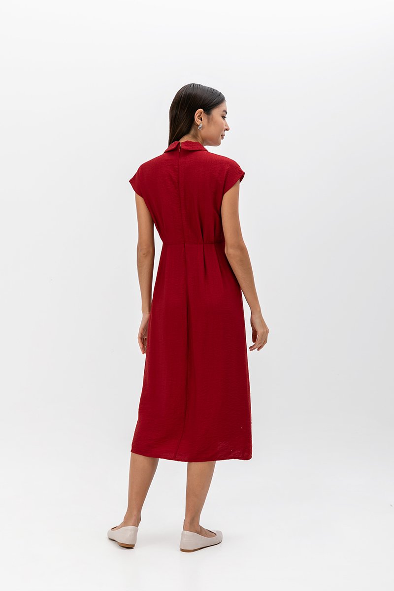 AISLING TEXTURED BUTTONDOWN MIDI SHIRT DRESS