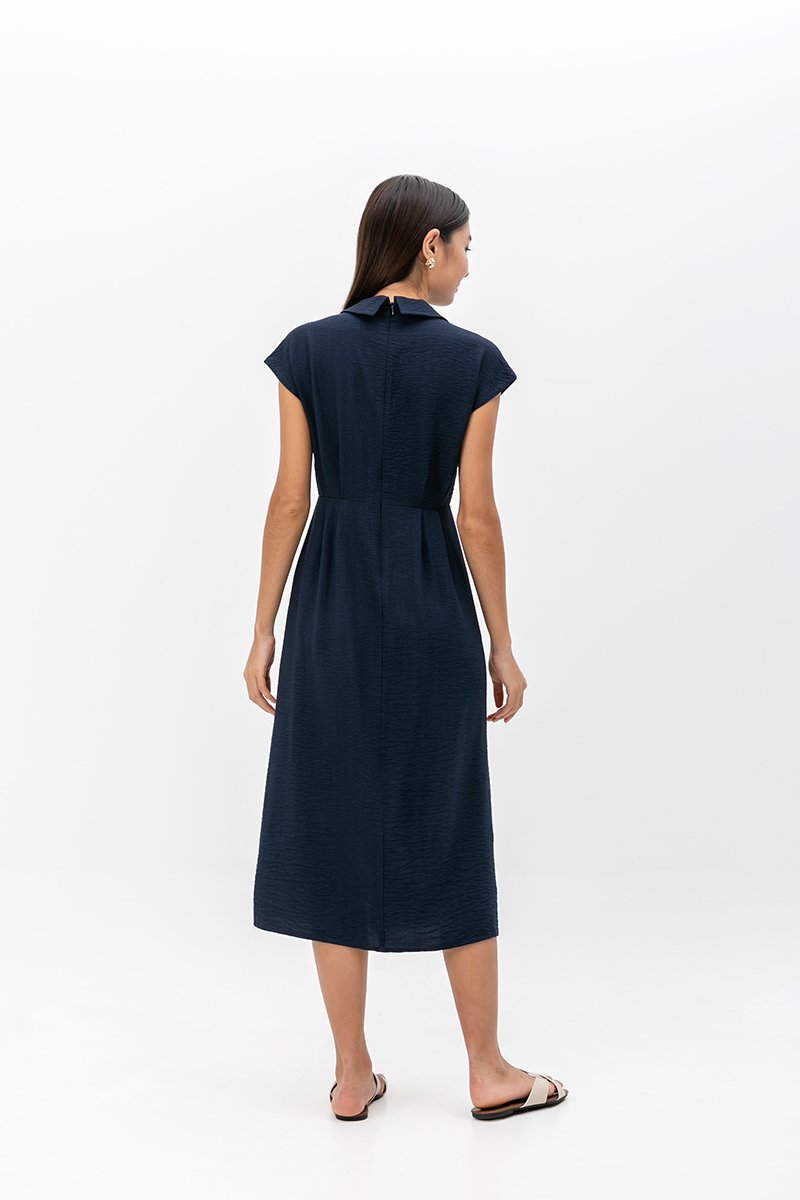 AISLING TEXTURED BUTTONDOWN MIDI SHIRT DRESS