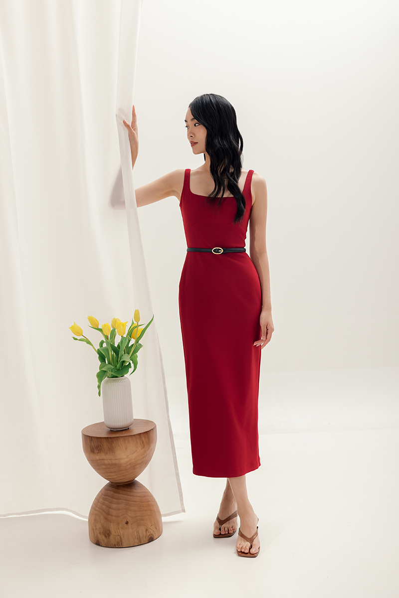 LOWEN SHEATH MIDI DRESS