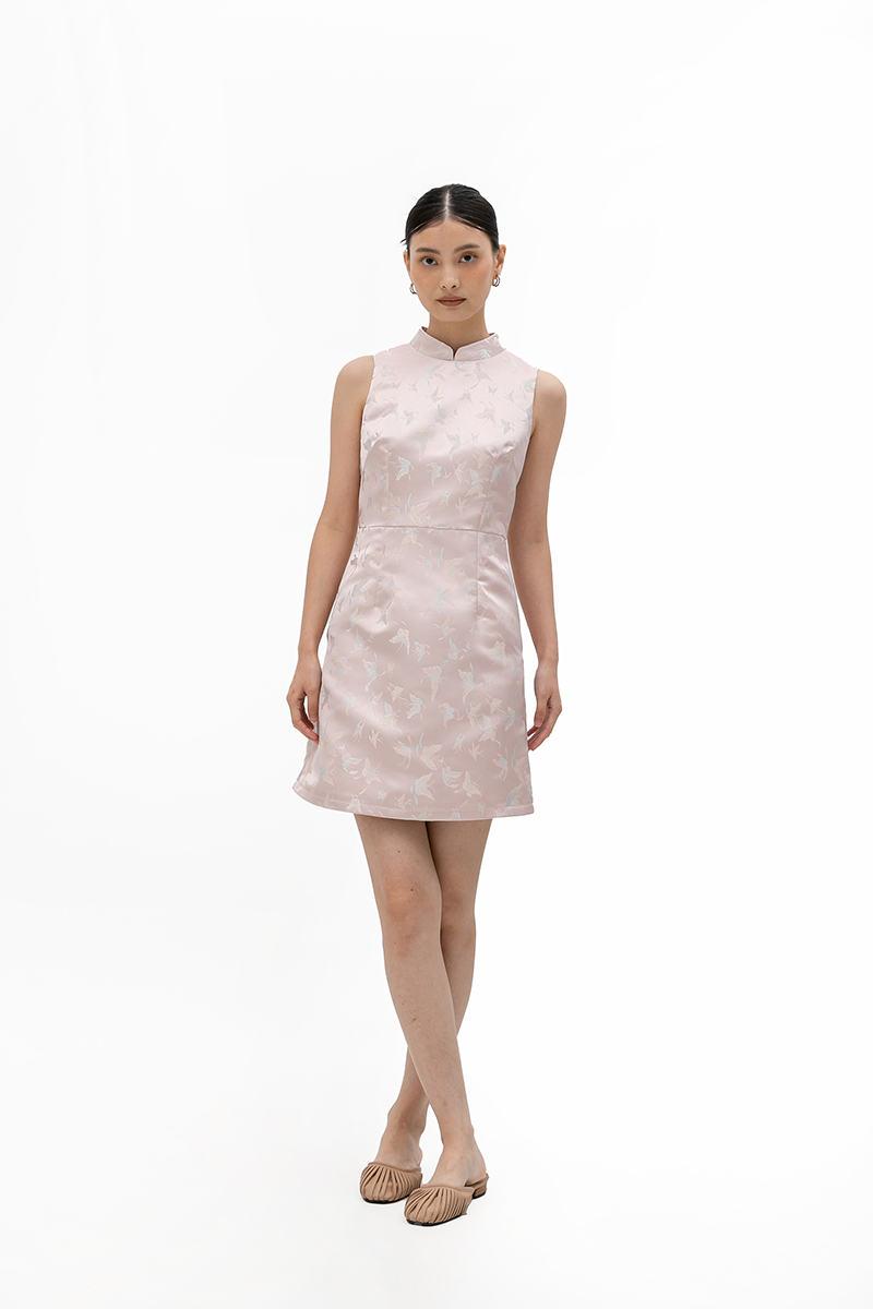 PAPILLON JACQUARD CHEONGSAM DRESS