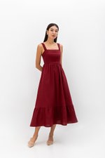 ODETTE LACE TRIM MIDI DRESS