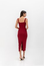 JOHANNA RUCHED BODYCON MIDI DRESS