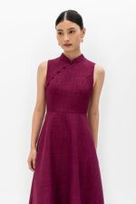 SADIE TEXTURED FIT AND FLARE CHEONGSAM DRESS SADIE TEXTURED FIT AND FLARE CHEONGSAM DRESS
