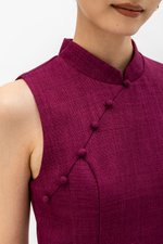 SADIE TEXTURED FIT AND FLARE CHEONGSAM DRESS SADIE TEXTURED FIT AND FLARE CHEONGSAM DRESS