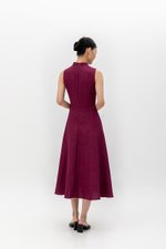 SADIE TEXTURED FIT AND FLARE CHEONGSAM DRESS SADIE TEXTURED FIT AND FLARE CHEONGSAM DRESS