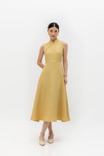 SADIE TEXTURED FIT AND FLARE CHEONGSAM DRESS SADIE TEXTURED FIT AND FLARE CHEONGSAM DRESS