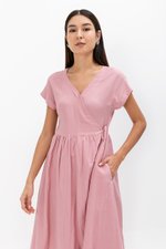 ELYSSA LINEN WRAP DRESS