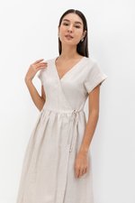 ELYSSA LINEN WRAP DRESS