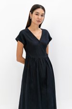 ELYSSA LINEN WRAP DRESS