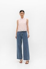 NADINA EMBOSSED ORGANZA CHEONGSAM TOP