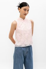 NADINA EMBOSSED ORGANZA CHEONGSAM TOP