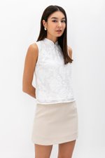 NADINA EMBOSSED ORGANZA CHEONGSAM TOP