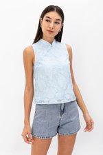 NADINA EMBOSSED ORGANZA CHEONGSAM TOP