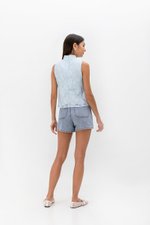 NADINA EMBOSSED ORGANZA CHEONGSAM TOP