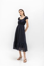 FAYE TIERED LINEN MIDI DRESS