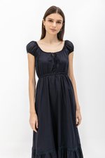 FAYE TIERED LINEN MIDI DRESS