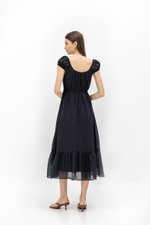 FAYE TIERED LINEN MIDI DRESS