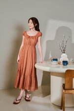 FAYE TIERED LINEN MIDI DRESS