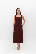 SLOANE PANELLED SQUARE NECK SLEEVELESS DRESS