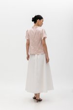 MYOKO FLORAL SATIN FLUTTER SLEEVE CHEONGSAM TOP