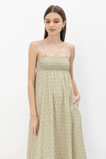 KRISSA PRINT SMOCKED CAMI MIDI DRESS KRISSA PRINT SMOCKED CAMI MIDI DRESS