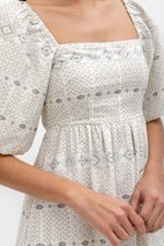 MARRAKESH PRINTED PUFF SLEEVE DRESS