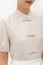 CARMIA CHEONGSAM PUFF SLEEVE TOP CARMIA CHEONGSAM PUFF SLEEVE TOP