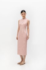 CRISSY EMBOSSED JACQUARD CHEONGSAM DRESS