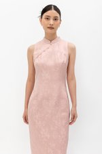 CRISSY EMBOSSED JACQUARD CHEONGSAM DRESS