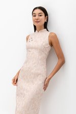 LUCINDA FLORAL JACQUARD CHEONGSAM DRESS