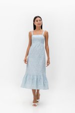 LAIA FLORAL JACQUARD MIDI DRESS