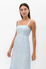 LAIA FLORAL JACQUARD MIDI DRESS