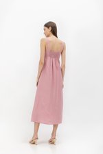 MARINA THICK STRAP LINEN MIDI DRESS MARINA THICK STRAP LINEN MIDI DRESS