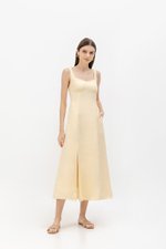 NALLA LINEN MIDI DRESS