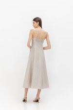 NALLA LINEN MIDI DRESS