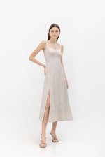 NALLA LINEN MIDI DRESS