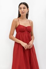 TAYLA RUCHED TIE BACK LINEN DRESS TAYLA RUCHED TIE BACK LINEN DRESS