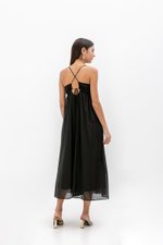 TAYLA RUCHED TIE BACK LINEN DRESS TAYLA RUCHED TIE BACK LINEN DRESS
