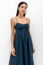 TAYLA RUCHED TIE BACK LINEN DRESS TAYLA RUCHED TIE BACK LINEN DRESS